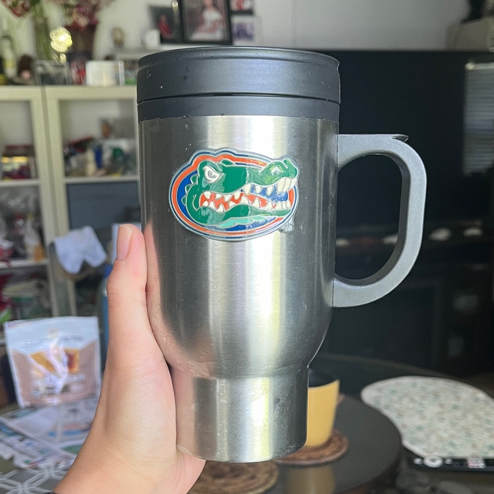 Stainless Steel Travel Mug with University of Florida Gator Logo